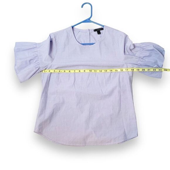 J. Crew Button-Back Bell-Sleeve Top Blouse Peri Blue Coastal Gran Women’s Size 2 - Picture 10 of 10